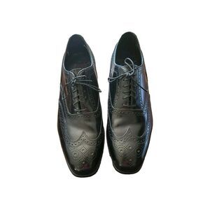 Florsheim Black Leather Men's Shoes‎ Wingtip Lace-Up Oxford Dress US 11 D